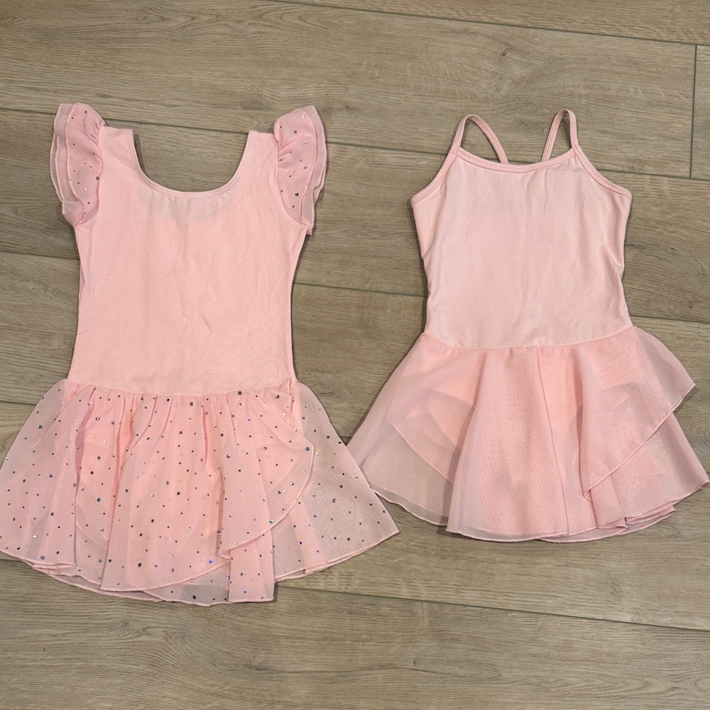 Bundle: Two Toddler Ballet Pink Leotards with attached skirts